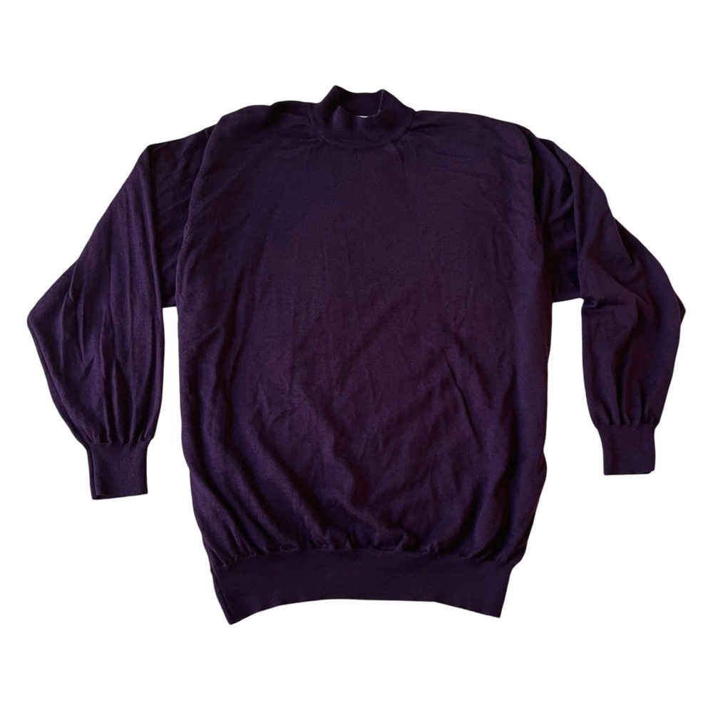Gran Sasso Mock Neck Sweater Wool Silk Cashmere Blend